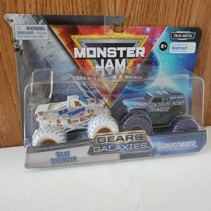 Monster Jam Truck Blue Thunder & Grave Digger Walmart Gears and Galaxies NEW